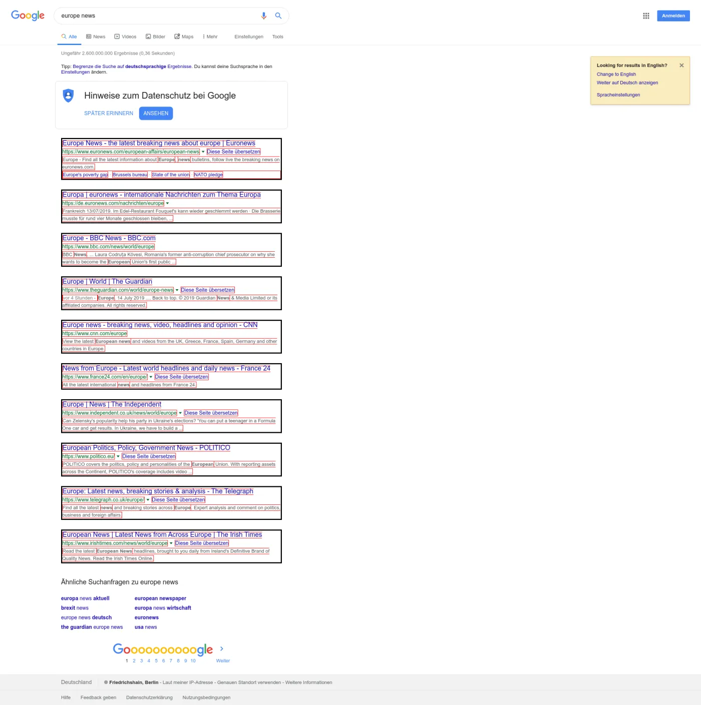 google structure example