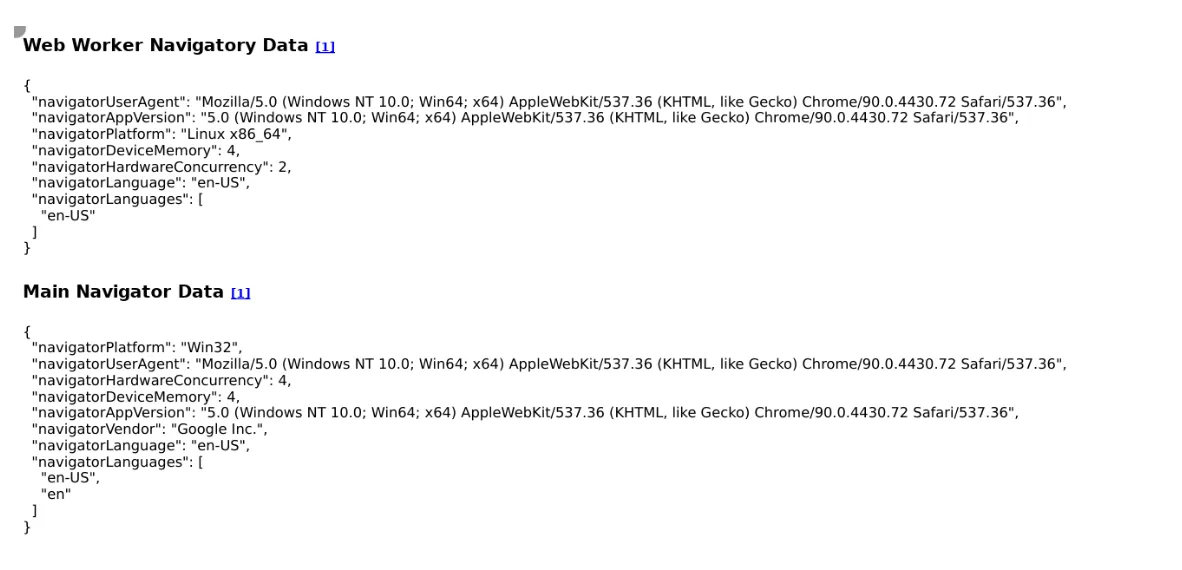 creepjs results page