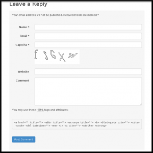 The captcha embedded in the comment
form...